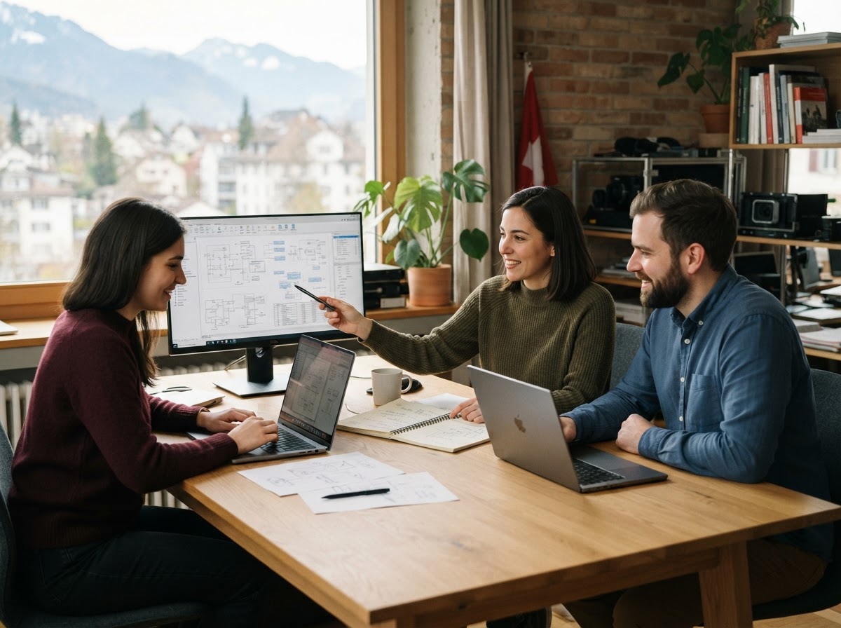 Linrik Malvek Team bei der Arbeit an Datenanalyse-Modellen